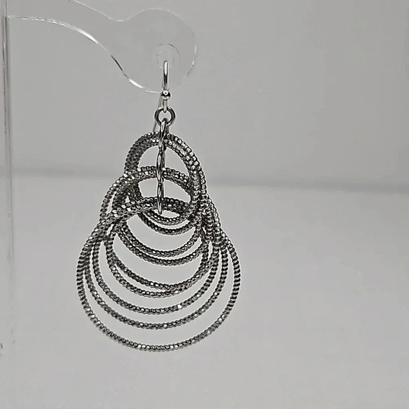 Lia Sophia Silver Sparkle Circle Statement Earrings - Picture 10 of 13